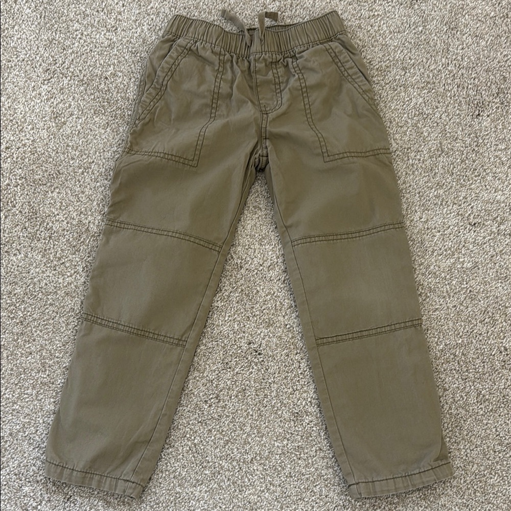 Kids Olive Green Utility Jogger Pants